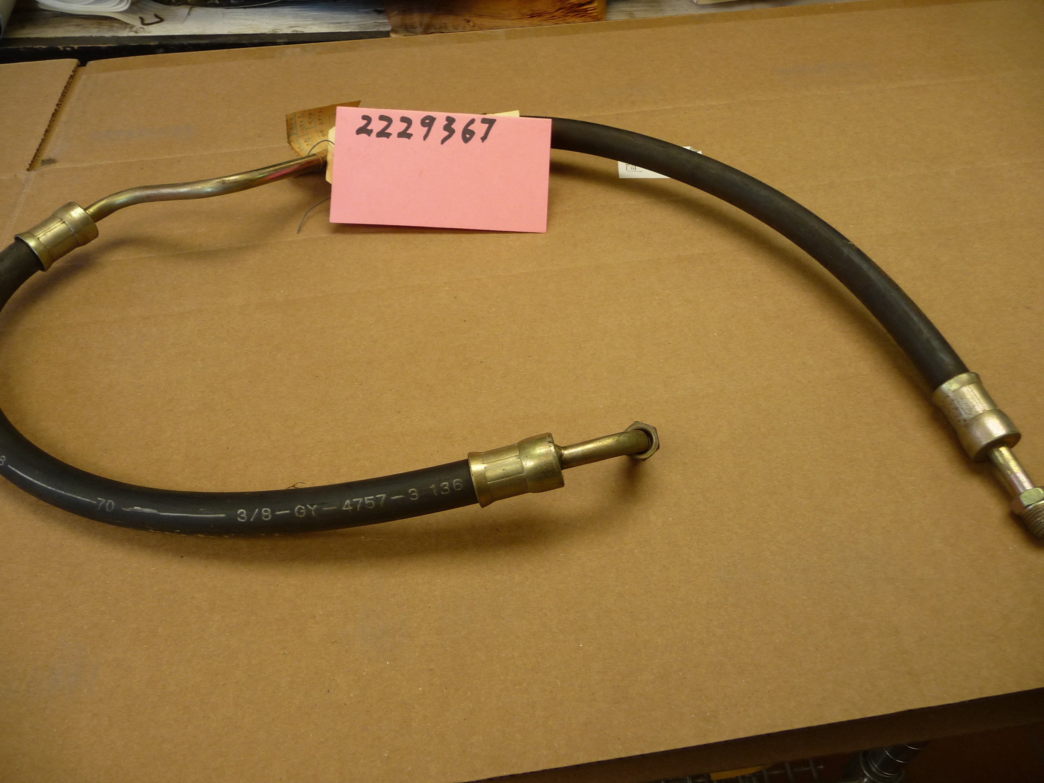 2229367 - Power steering hose, valve to cylinder, left turn, except 361 cu. in. eng., D 400, 500, 600, 1963-1968
