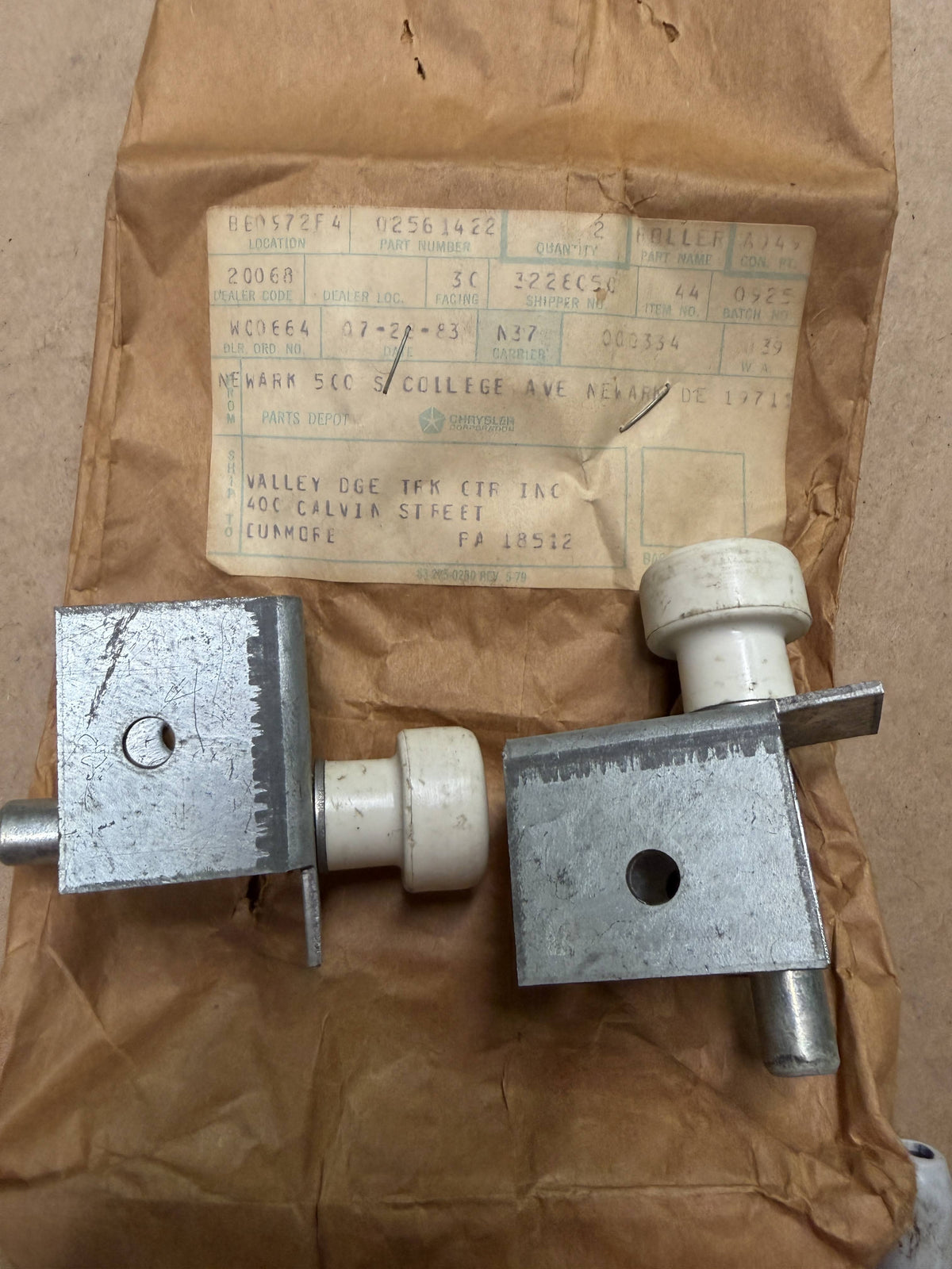 NOS Mopar 2561422 Whiting Roll-Up Door Rollers - Dodge Commercial Truck / Van 1960s-80s