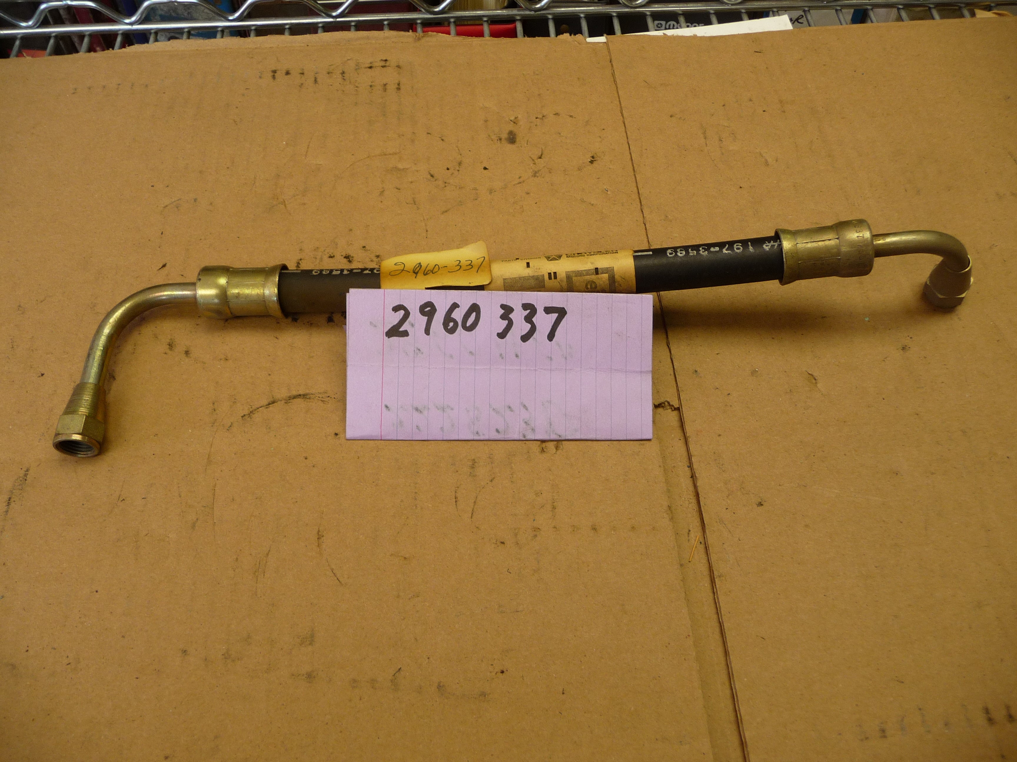 Power steering hose, control valve to cylinder, with 478 and 549 eng., front port, C-CT, 900, 1000, 1969-1971