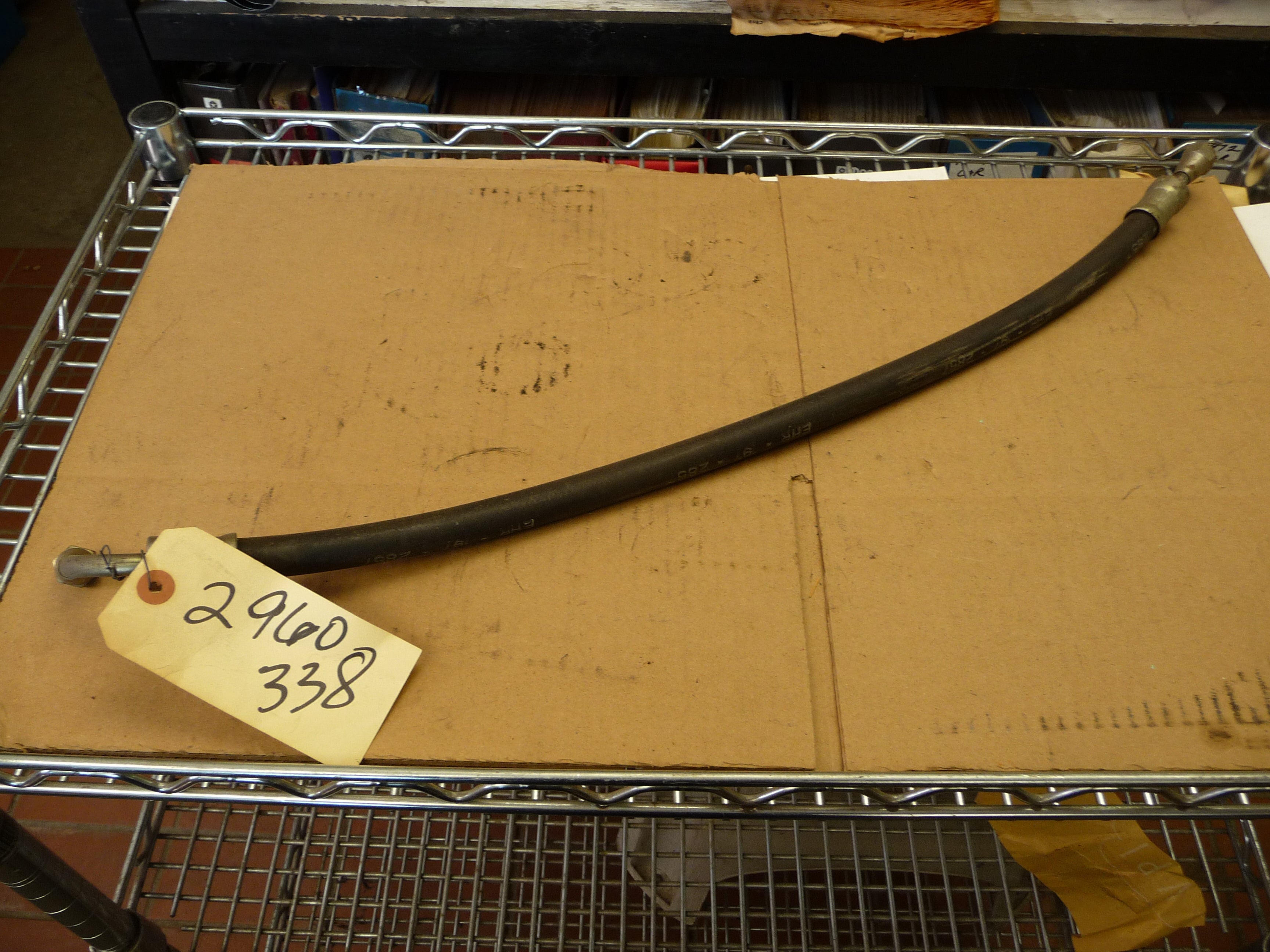 Power steering hose, control valve to cylinder, with 478 and 549 eng., rear port, C-CT, 900, 1000, 1969-1971