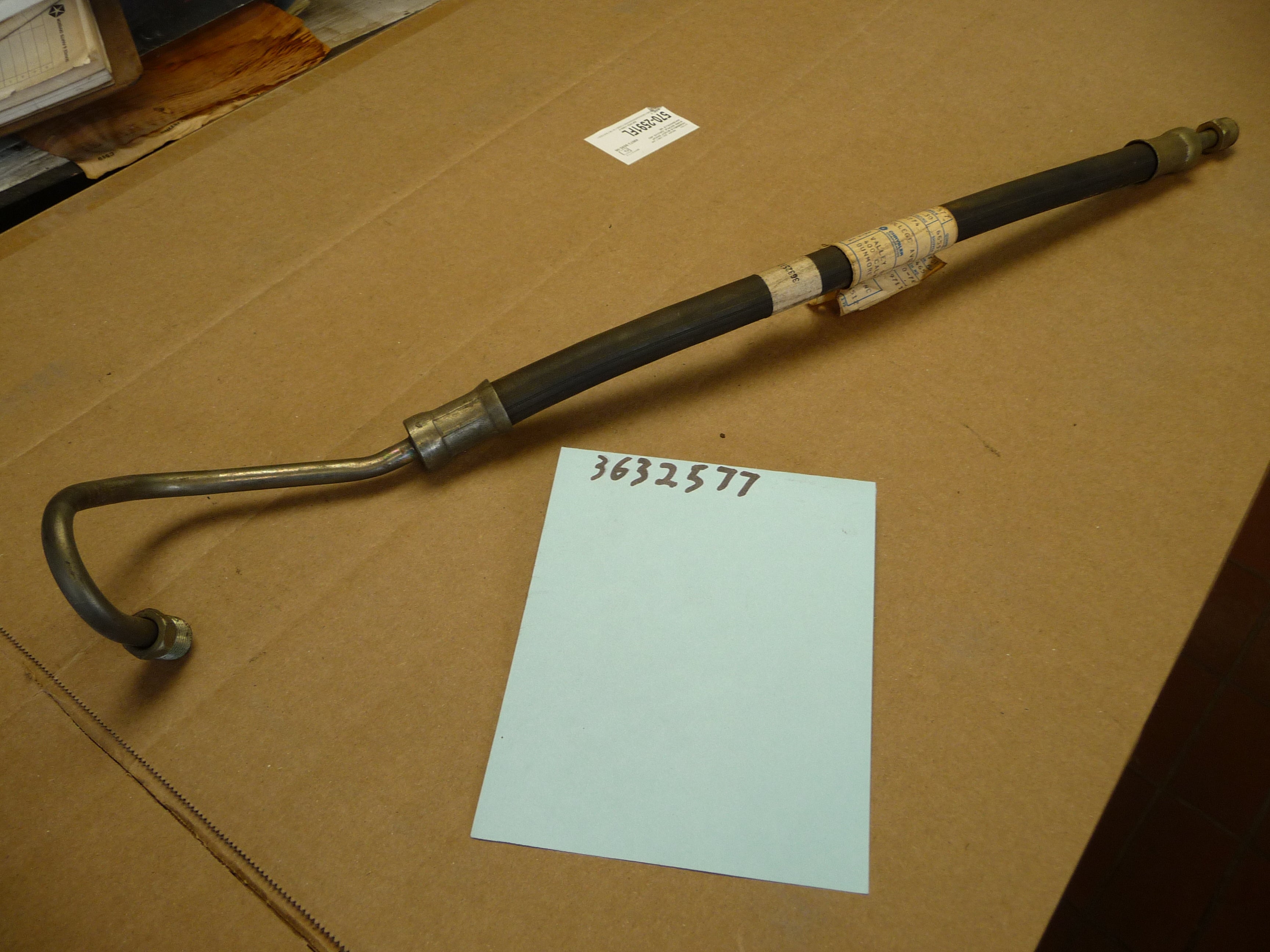 Power steering hose, pump to steering gear, with 318, 360 eng., D 100, 200, 300, 1972-1973