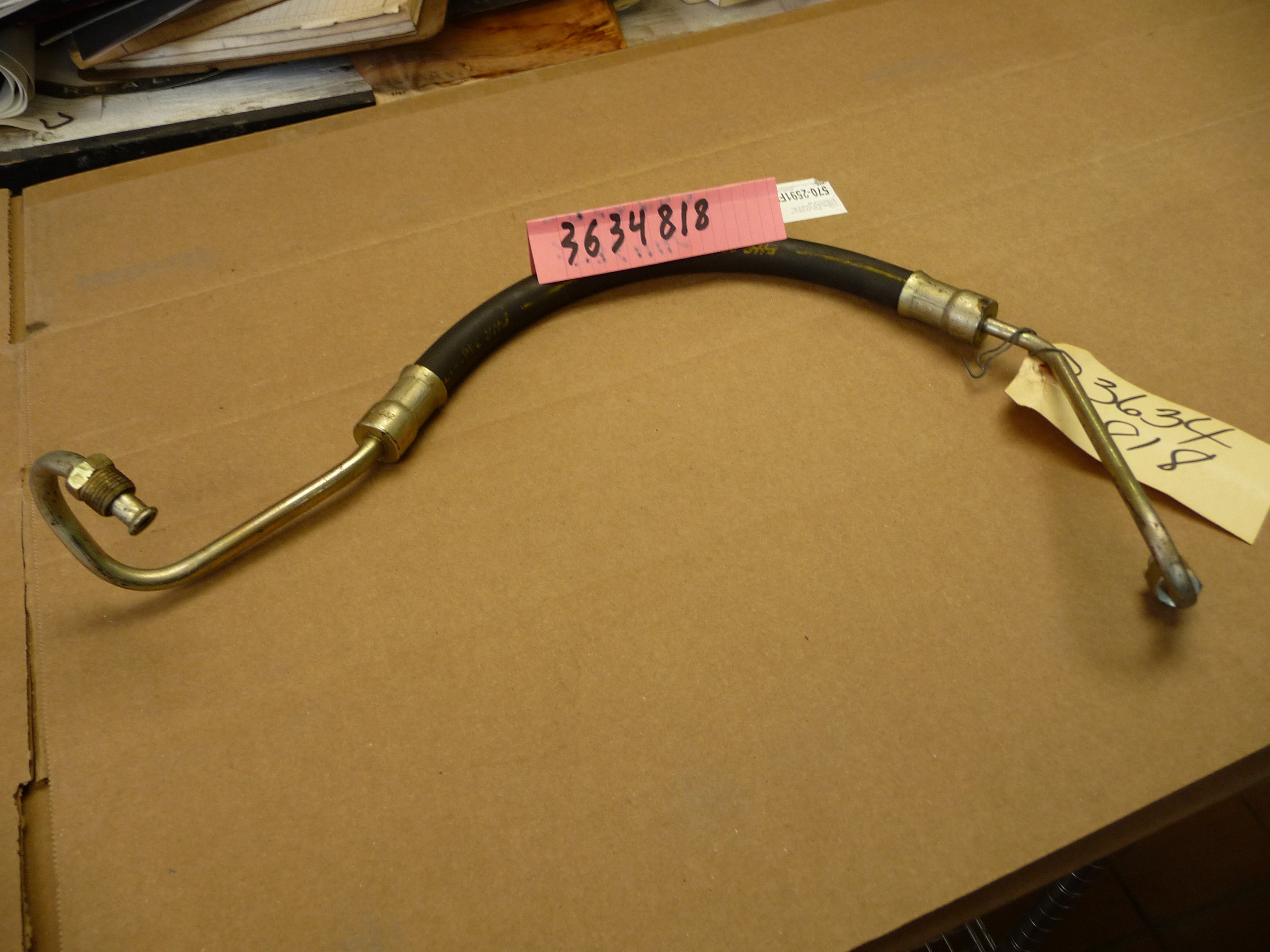Power steering hose, hose and tube-pressure, pump to steering gear, with 318 eng., air pump, B-BF 100, 200, 300, 1974-1977