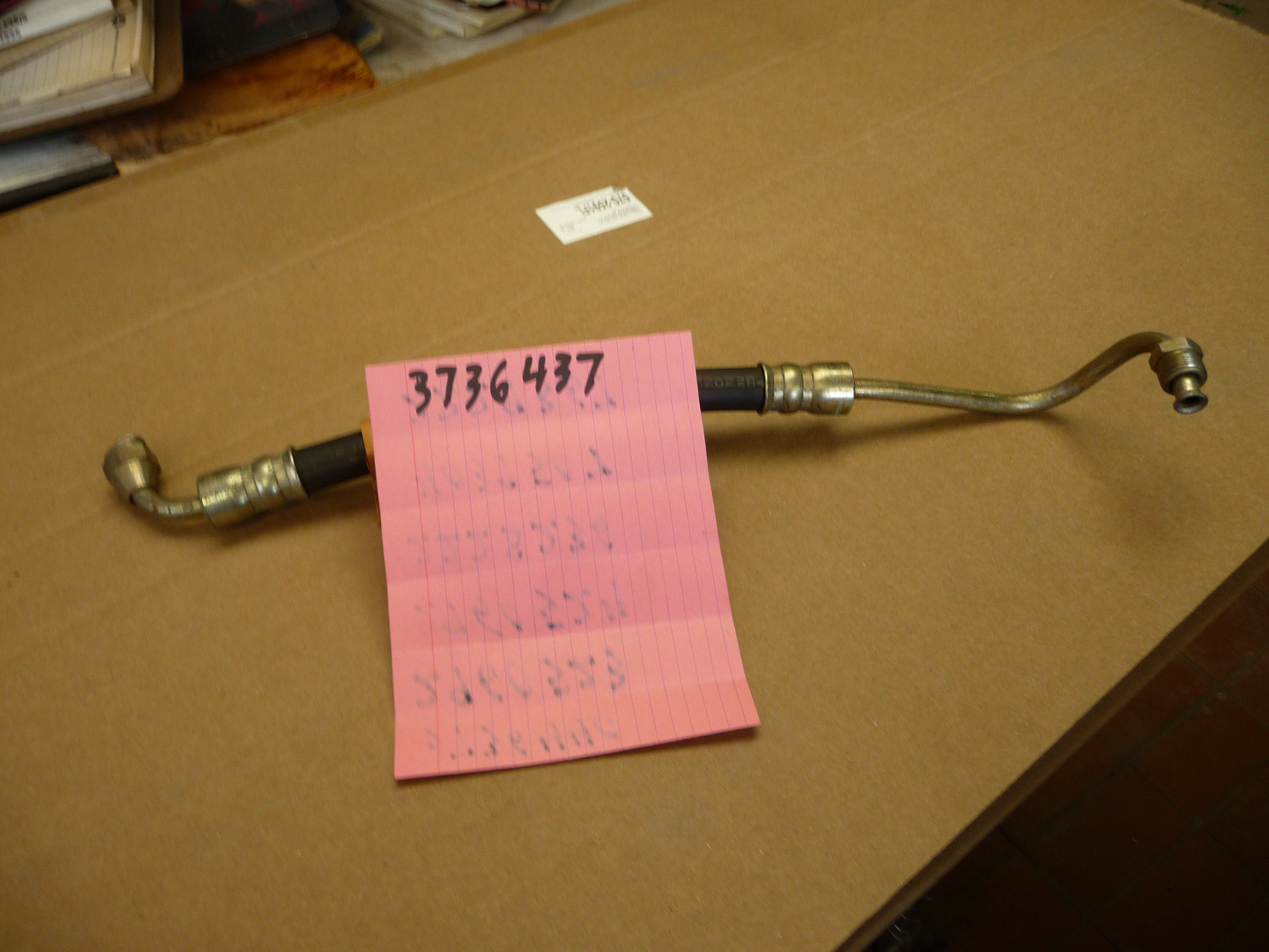 Power steering hose, pump to steering gear pressure, with 318-360 eng., W-S-D 500, 600, 700, 1974-1977