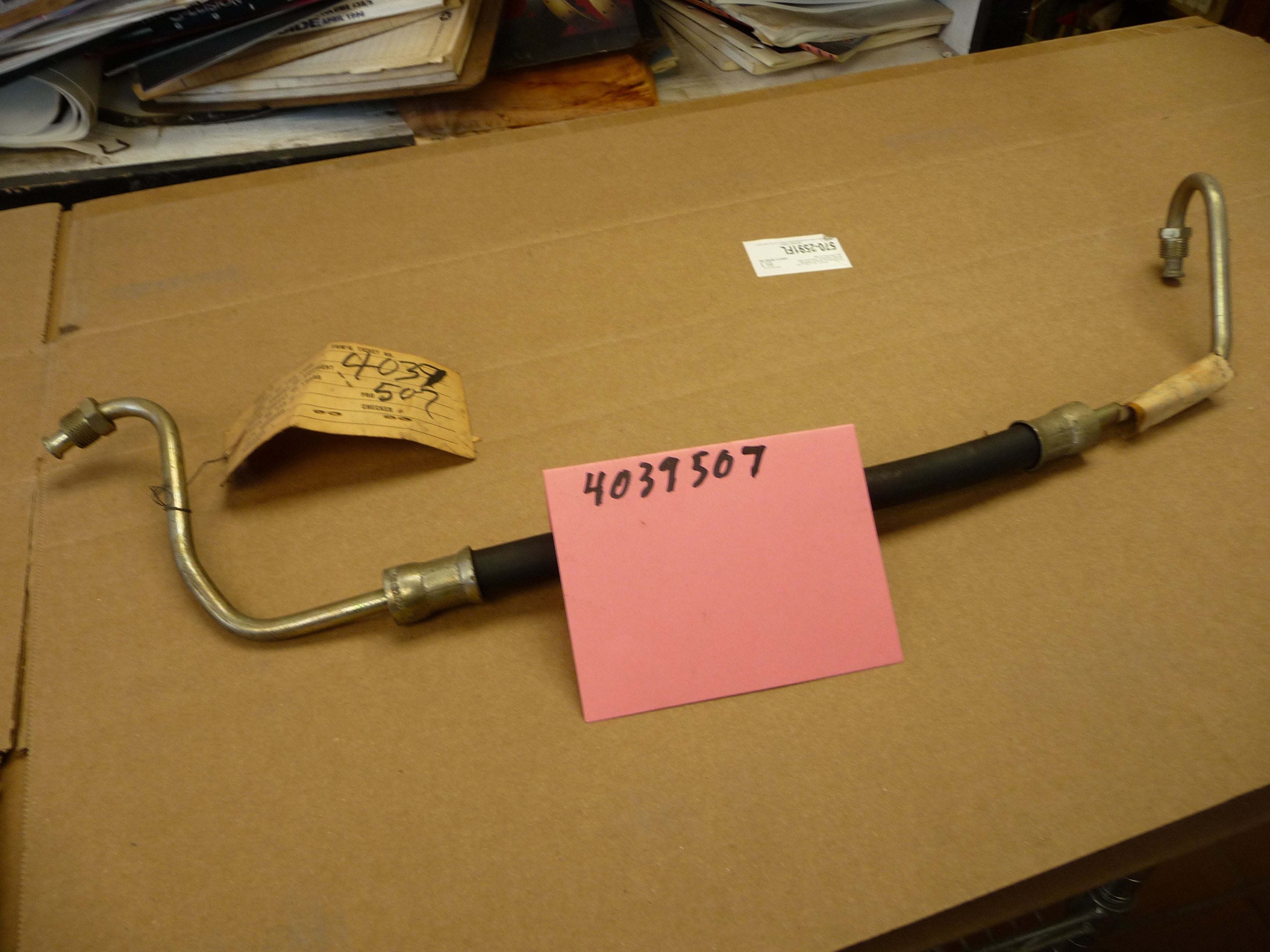 Power steering pump pressure hose, with 318, 360 eng., with snow plow, AW1, W1-2, 1979