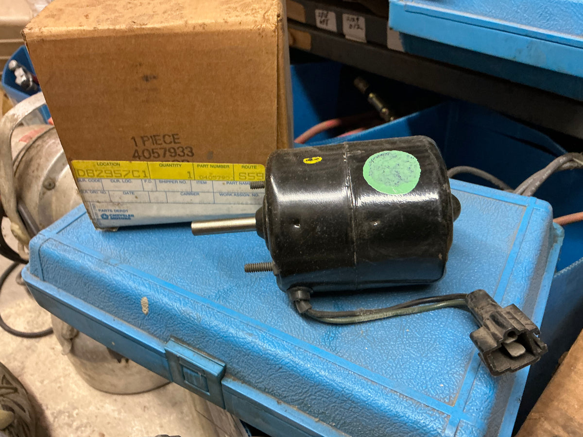 NOS Mopar 4057933 Heater Blower Motor - 1978-89 Omni / Horizon / Charger / Rampage