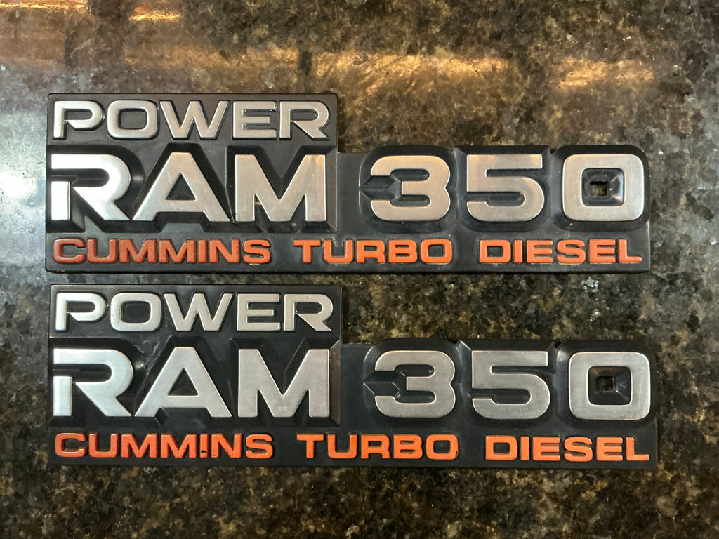 Pair of OEM Cummins POWER RAM 350 Badges