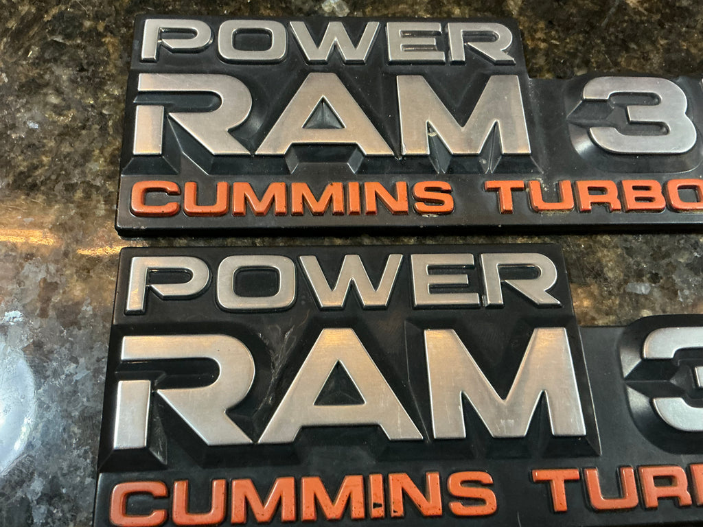 Pair of OEM Cummins POWER RAM 350 Badges