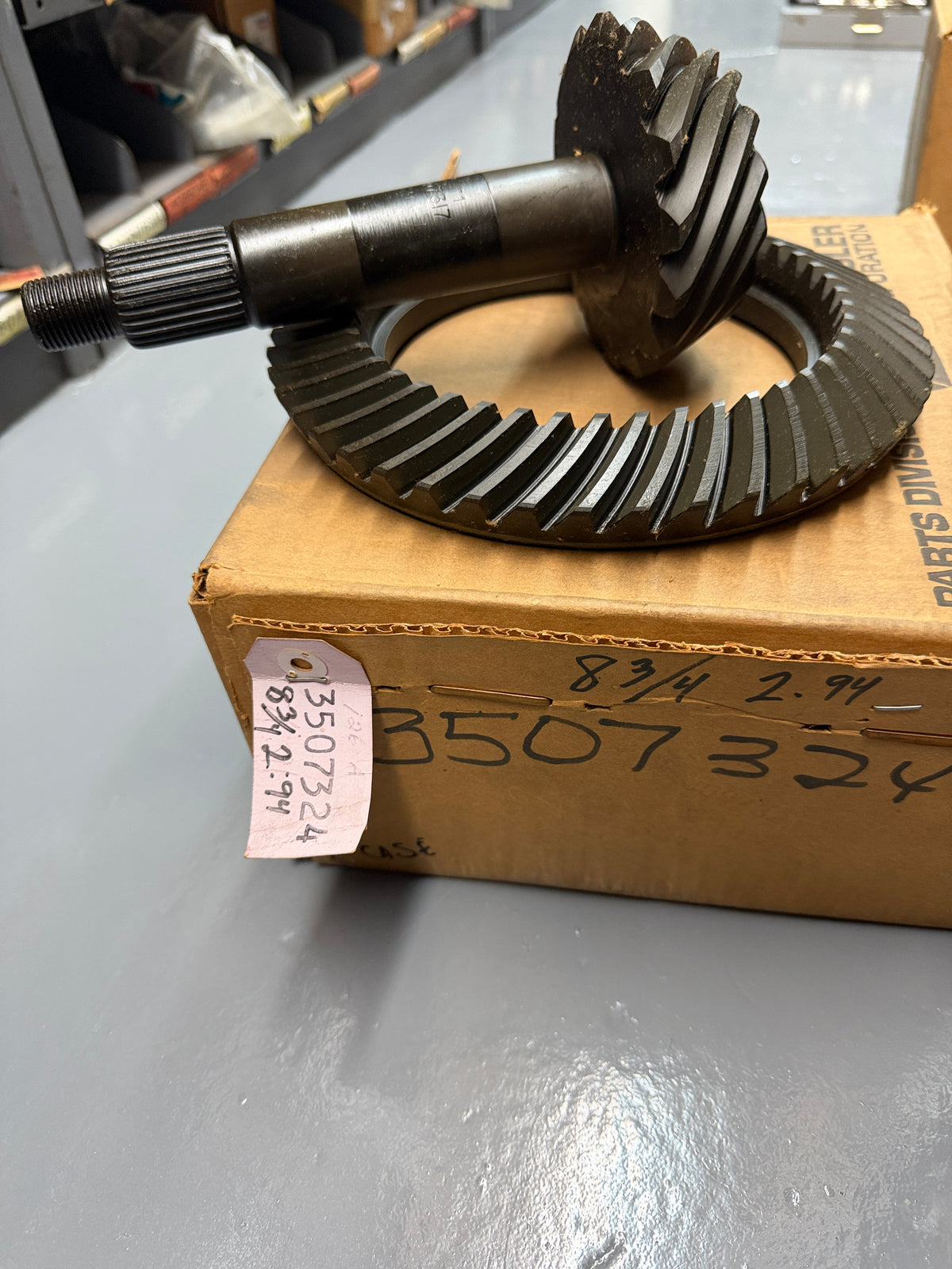 NOS 3507324 Ring and Pinion 3.55 ratio, B body with 8 3/4 rear