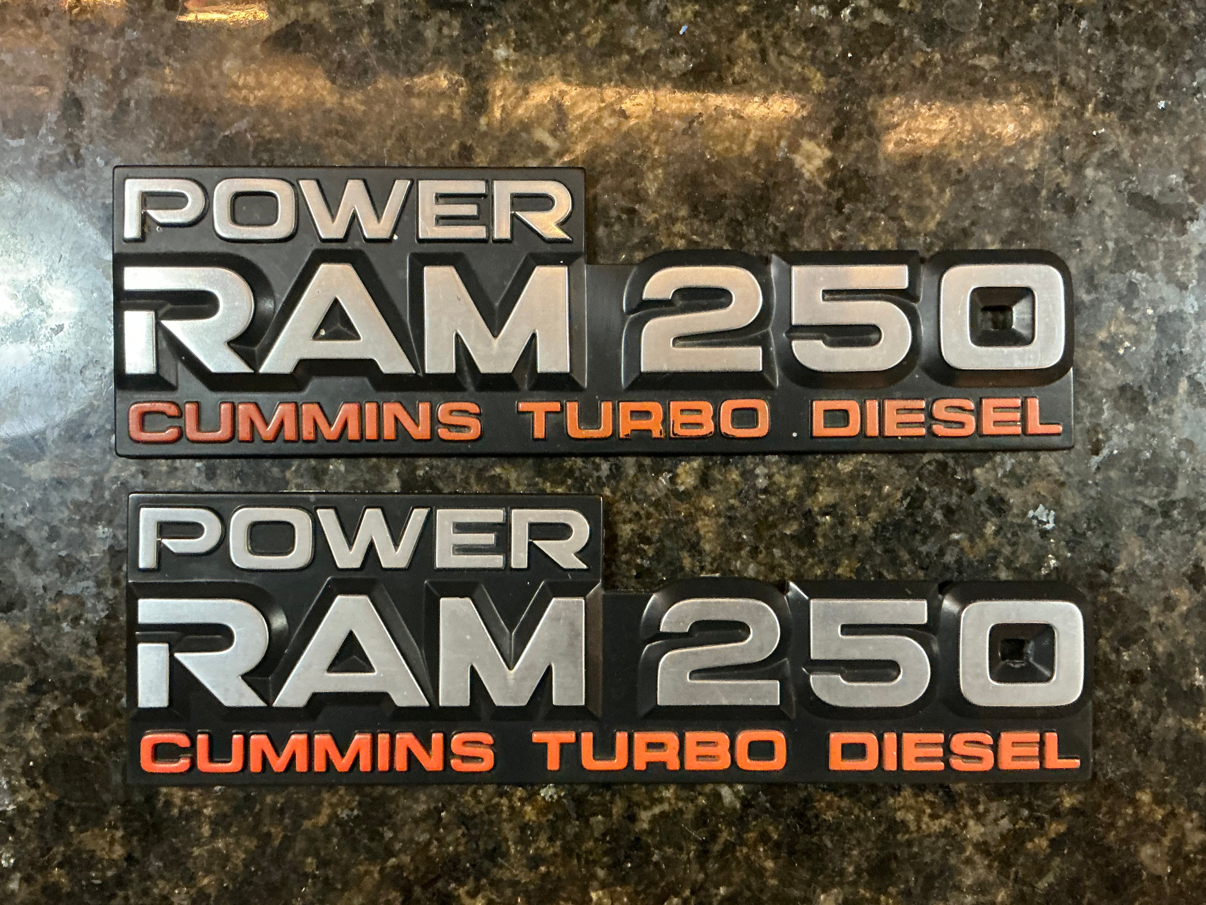Pair of OEM Cummins POWER RAM 250 Badges