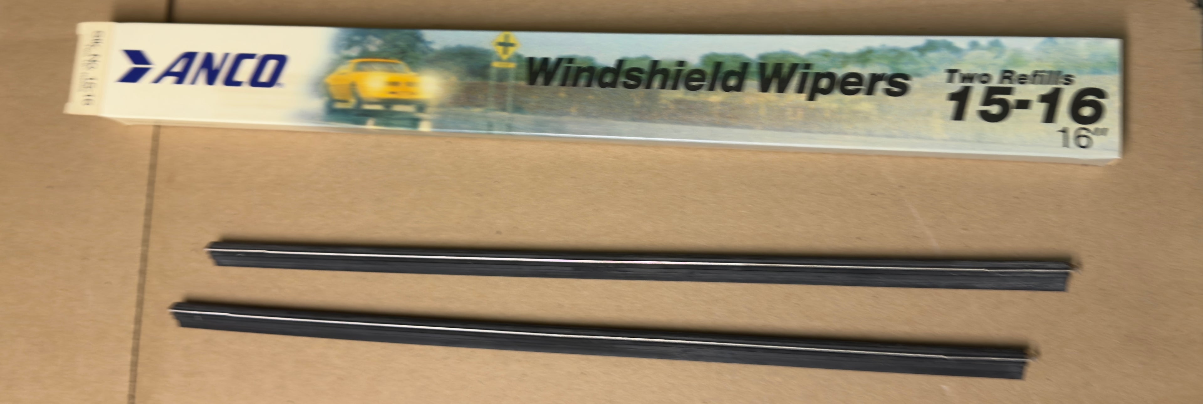 1970s NOS Anco 16" wiper blade refill-set of two,