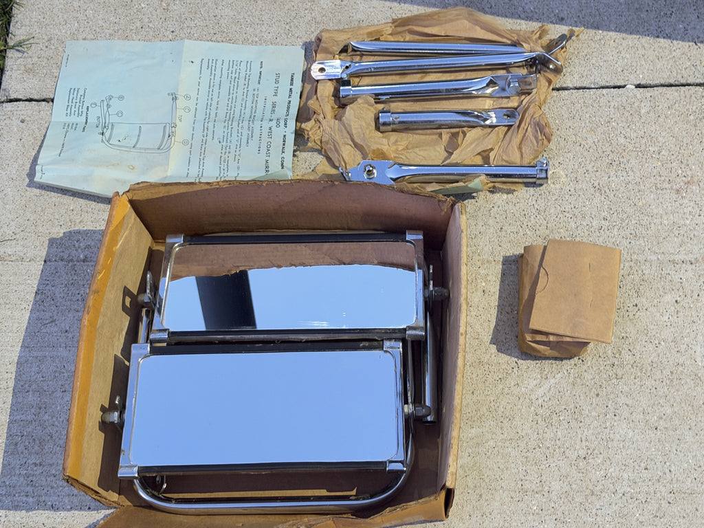 NOS Yankee metal products. West Coast Jr. Mirror set