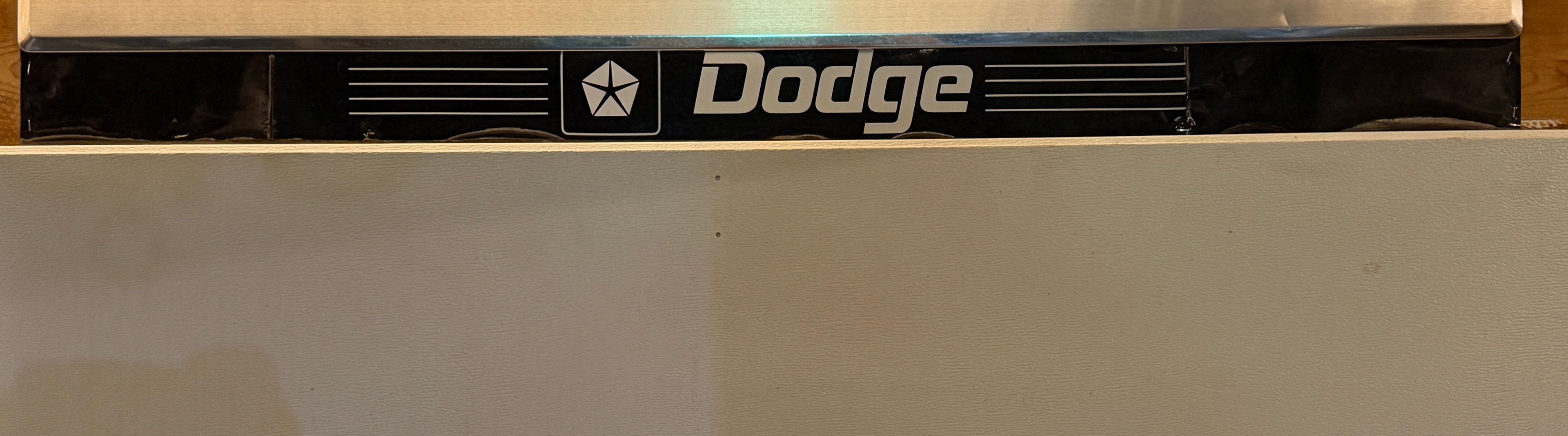 NOS Dodge windshield decal / sun screen. 1986 retro mopar collectable , 59"x4"