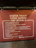 1987 Dodge Truck Code Guides (black binder)