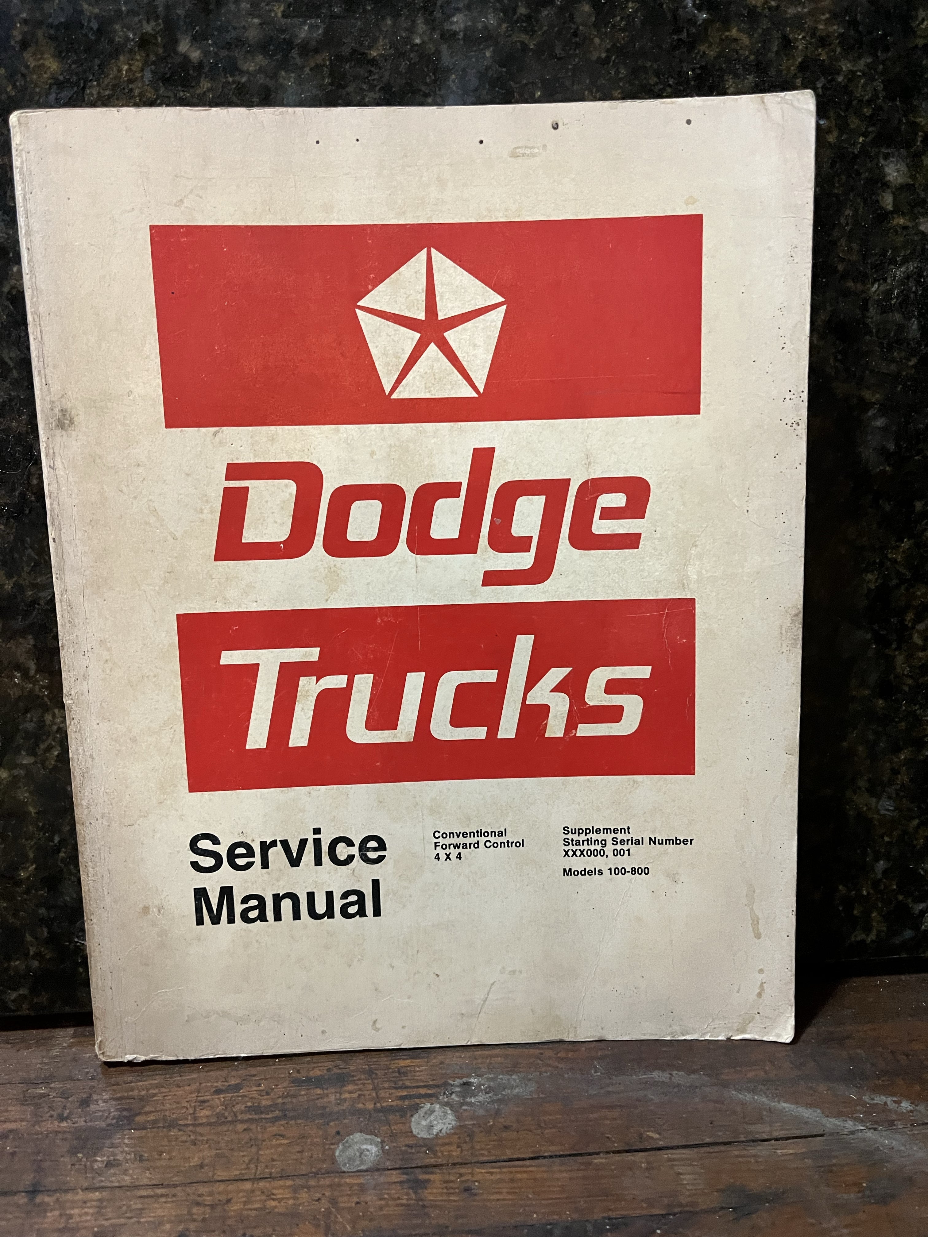 Dodge Trucks Service Manual Conventional Forward Control 4x4 Models 100-800