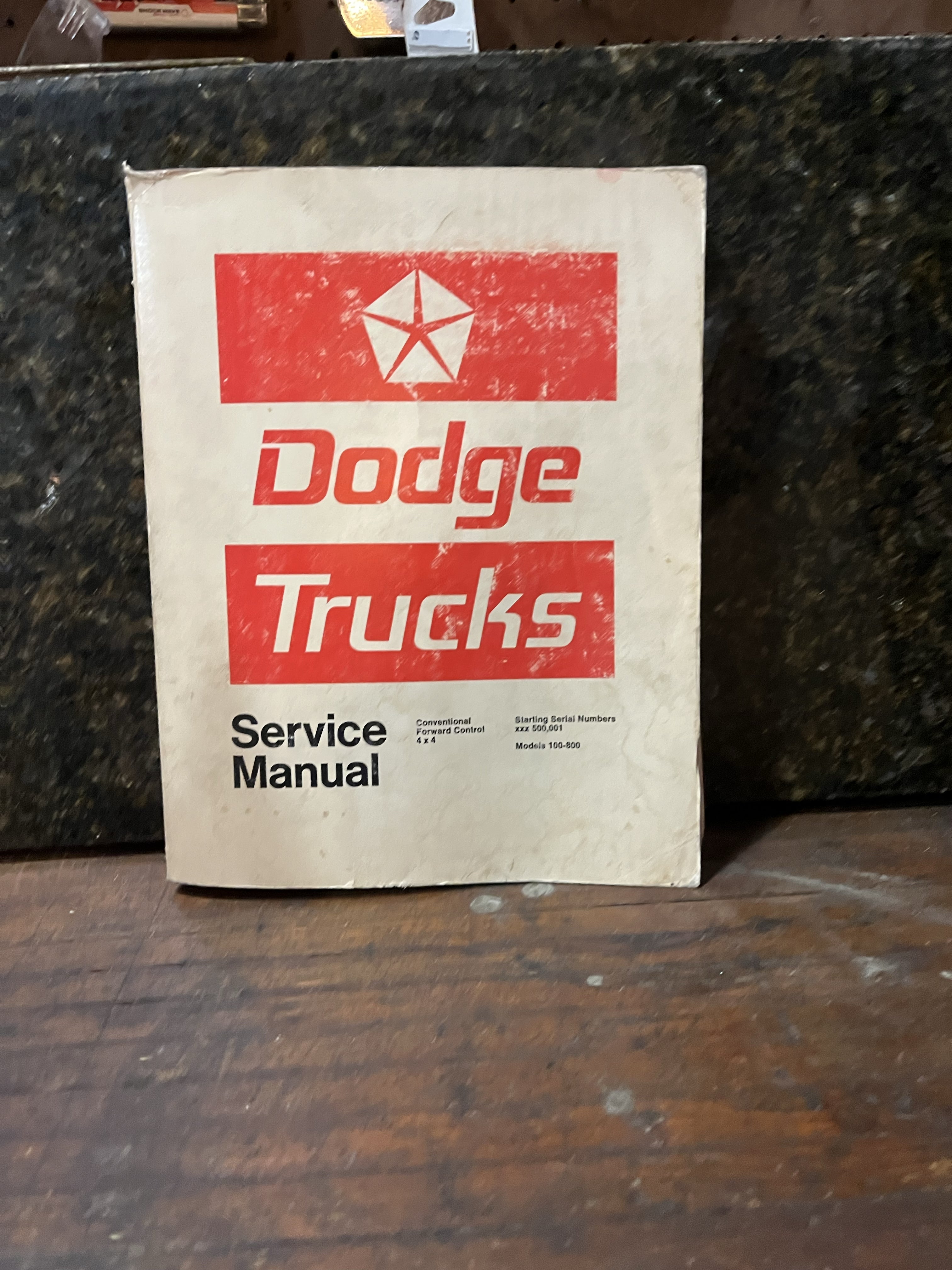 Dodge Trucks Service Manual Conventional Forward Control 4x4 Models 100-800