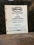 Mopar Parts List Supplement for Dodge "C" Series Trucks